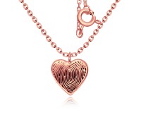 Heart Shaped Rose Gold Plated Silver Kids Necklace SPE-3891-RO-GP